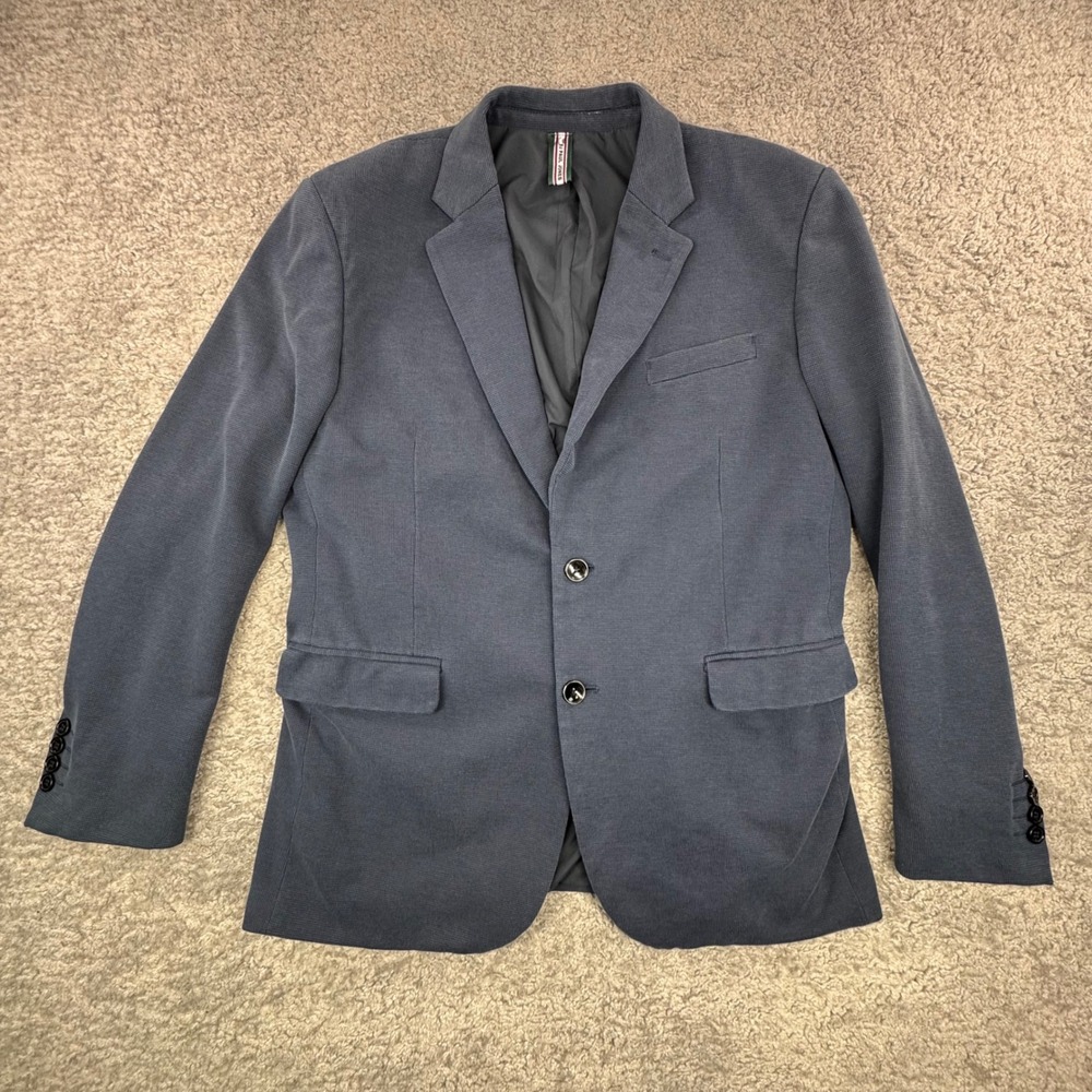PJ‎ Paul Jones Mens Navy Blue  Two-Button Blazer Sport Coat Size Medium FLAW